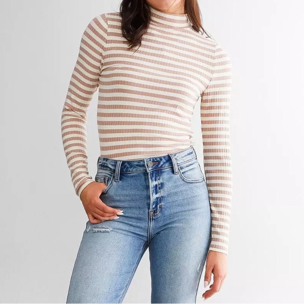 Daytrip Striped Smocked Neck Top